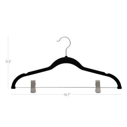 30-Pack Pants Hangers, 16.7 Inch Velvet Trousers Hangers, with Adjustable Clips - HWLEXTRA 