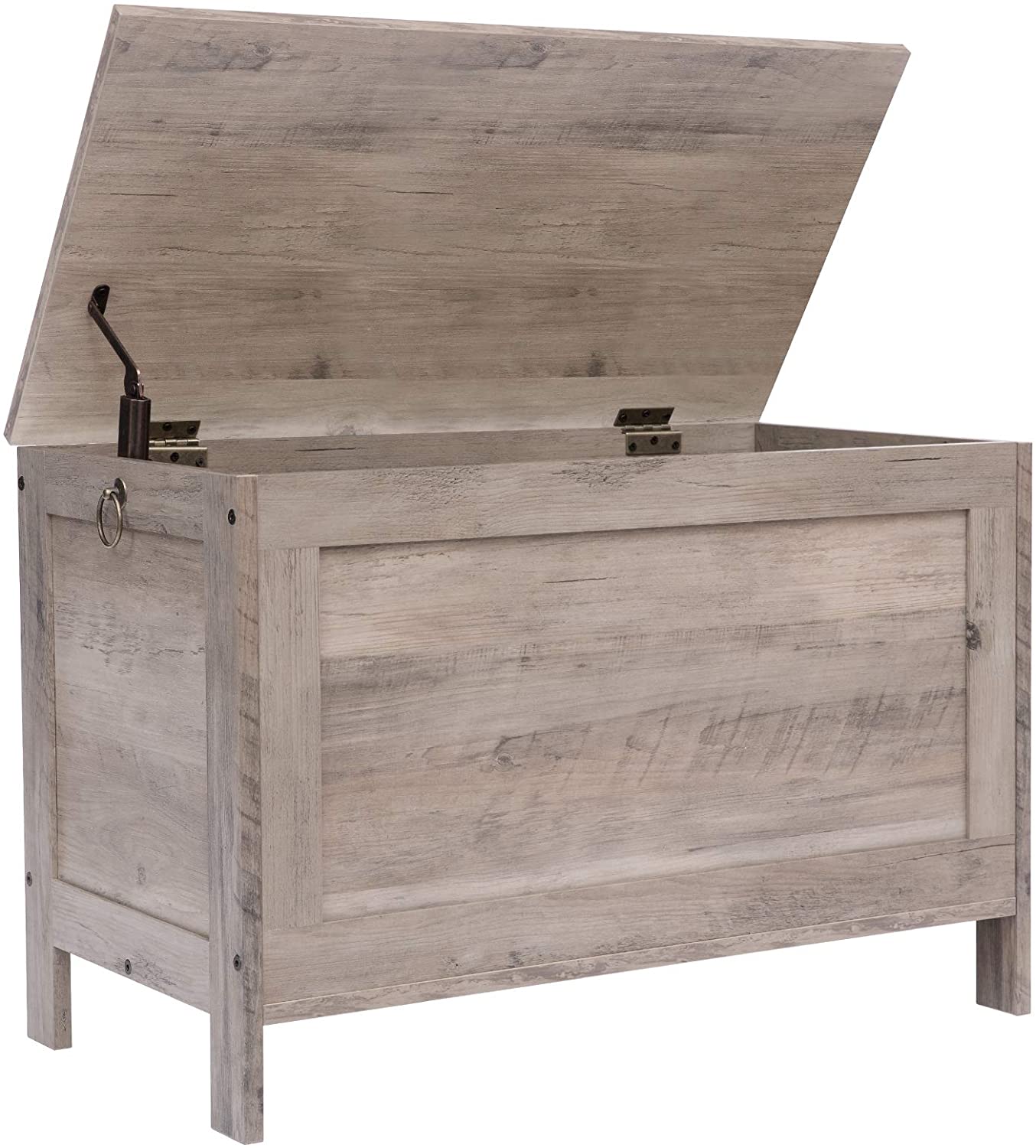 Storage Chest Sturdy Entryway Storage Bench, Wood Look Accent Furniture, Easy Assembly Oak White - HWLEXTRA 