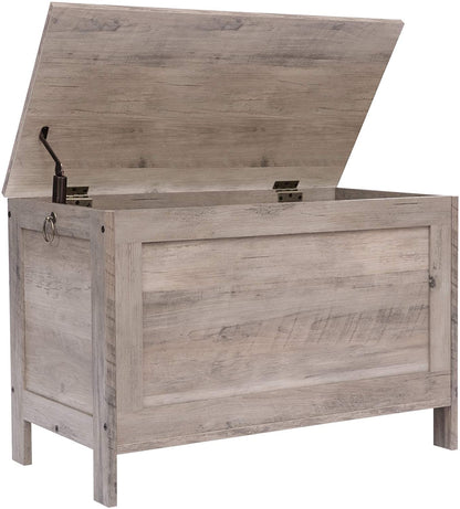 Storage Chest Sturdy Entryway Storage Bench, Wood Look Accent Furniture, Easy Assembly Oak White - HWLEXTRA 