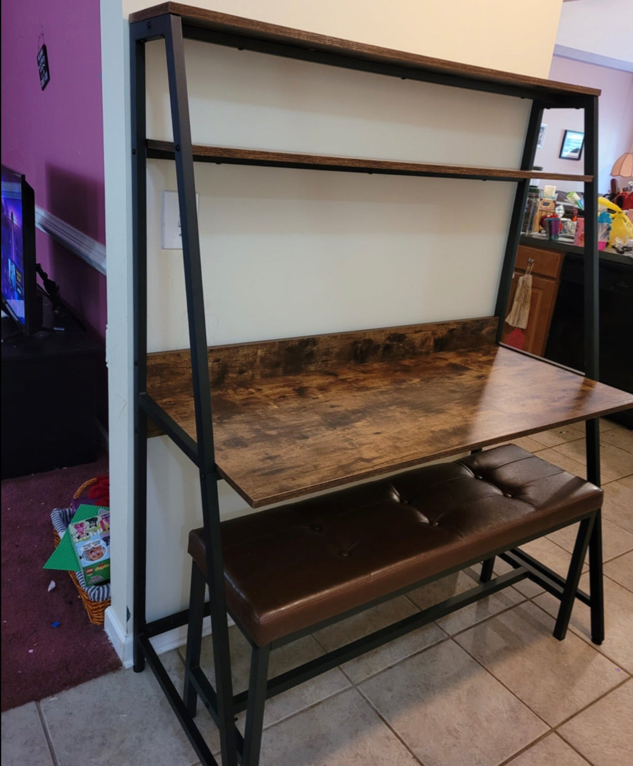 Computer Desk with Storage Shelves - HWLEXTRA